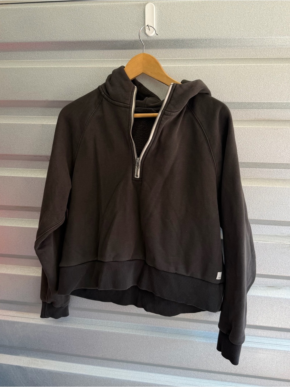 Vouri Restore Half Zip Hoodie in washed black